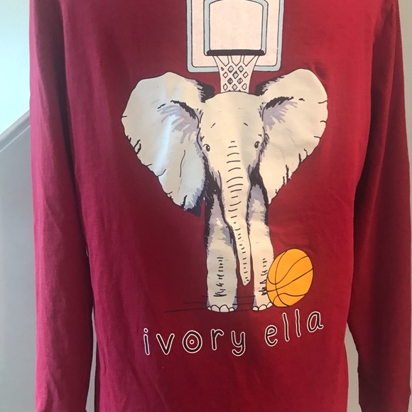 IVORY ELLA Elephant Graphic Long Sleeve Tee Shirt Sz Medium - Picture 8 of 8